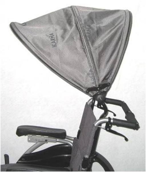 petite protection contre la pluie pour le fauteuil roulant et son passager
