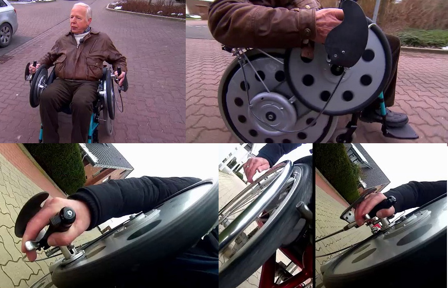 système de démultiplication à courroie pour commander le fauteuil roulant