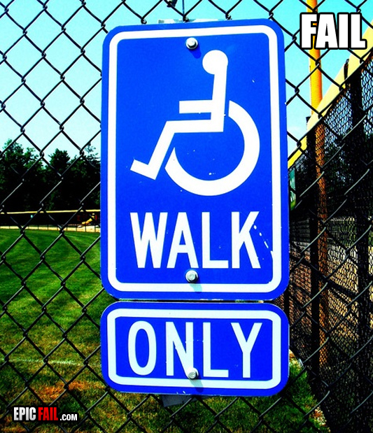 Accs pour handicaps... marcher seulement